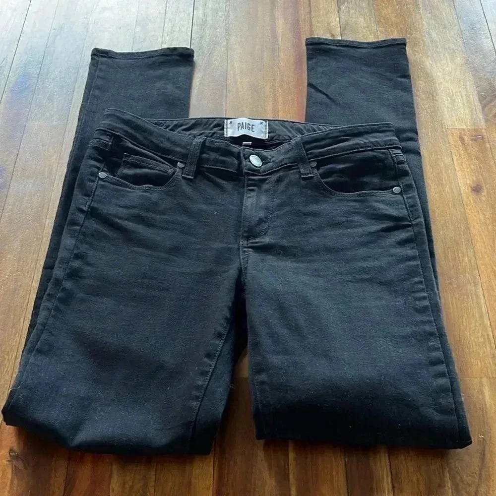Paige skyline skinny black jeans